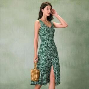 RIHOAS Green Floral Midi Dress